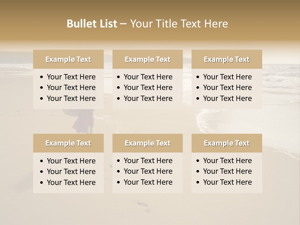 The Girl Walks On The Sand Of The Sea PowerPoint Template