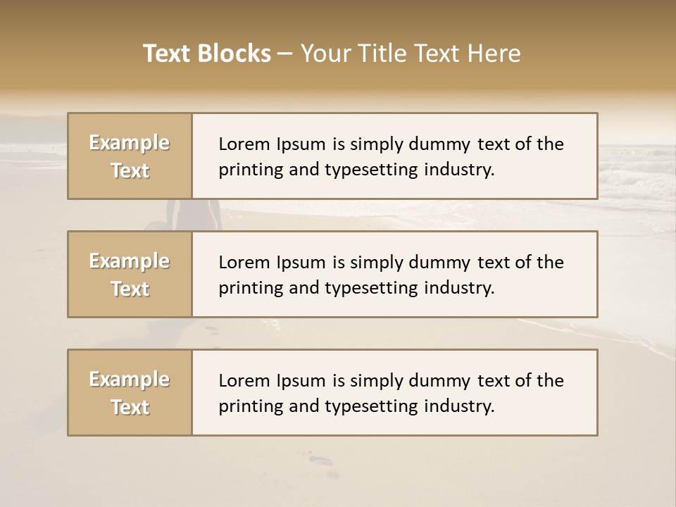 The Girl Walks On The Sand Of The Sea PowerPoint Template