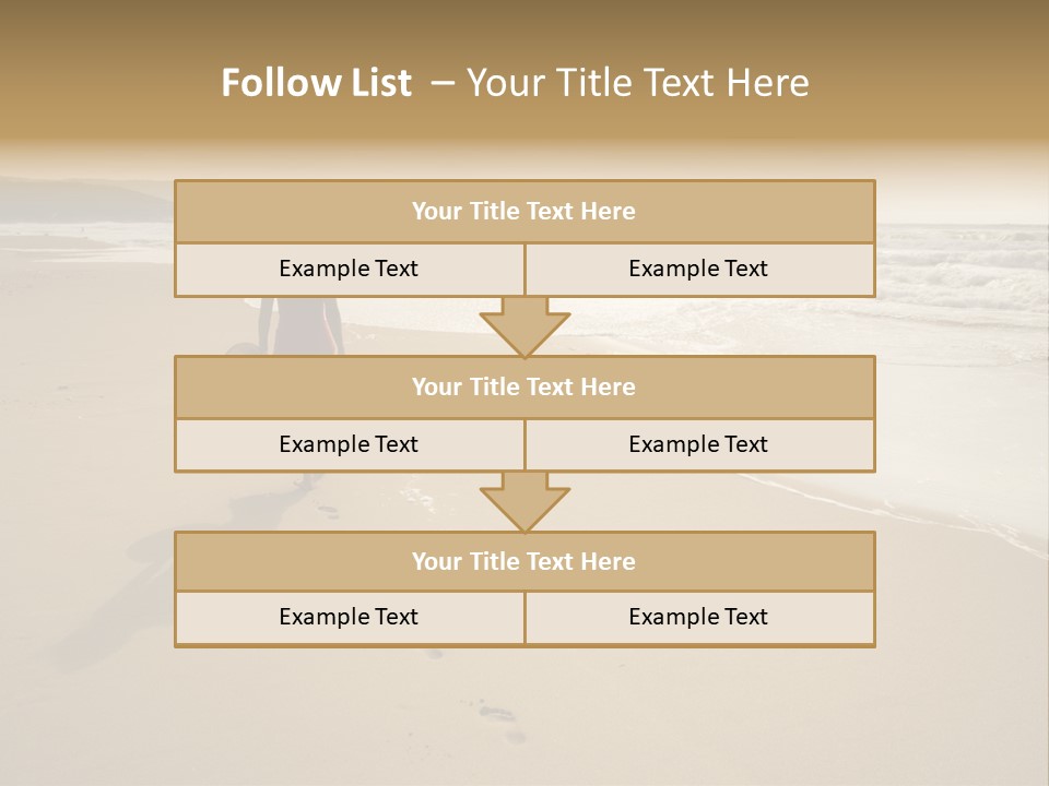 The Girl Walks On The Sand Of The Sea PowerPoint Template