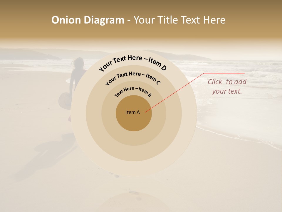 The Girl Walks On The Sand Of The Sea PowerPoint Template