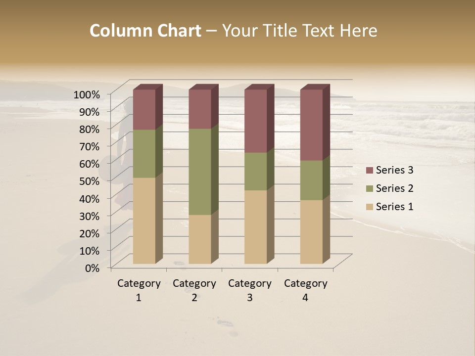 The Girl Walks On The Sand Of The Sea PowerPoint Template