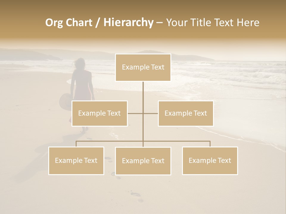 The Girl Walks On The Sand Of The Sea PowerPoint Template