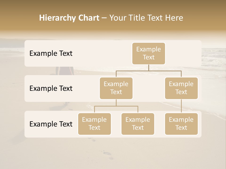 The Girl Walks On The Sand Of The Sea PowerPoint Template
