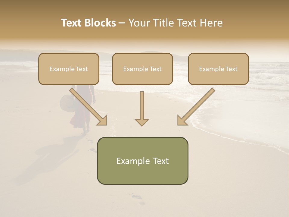 The Girl Walks On The Sand Of The Sea PowerPoint Template