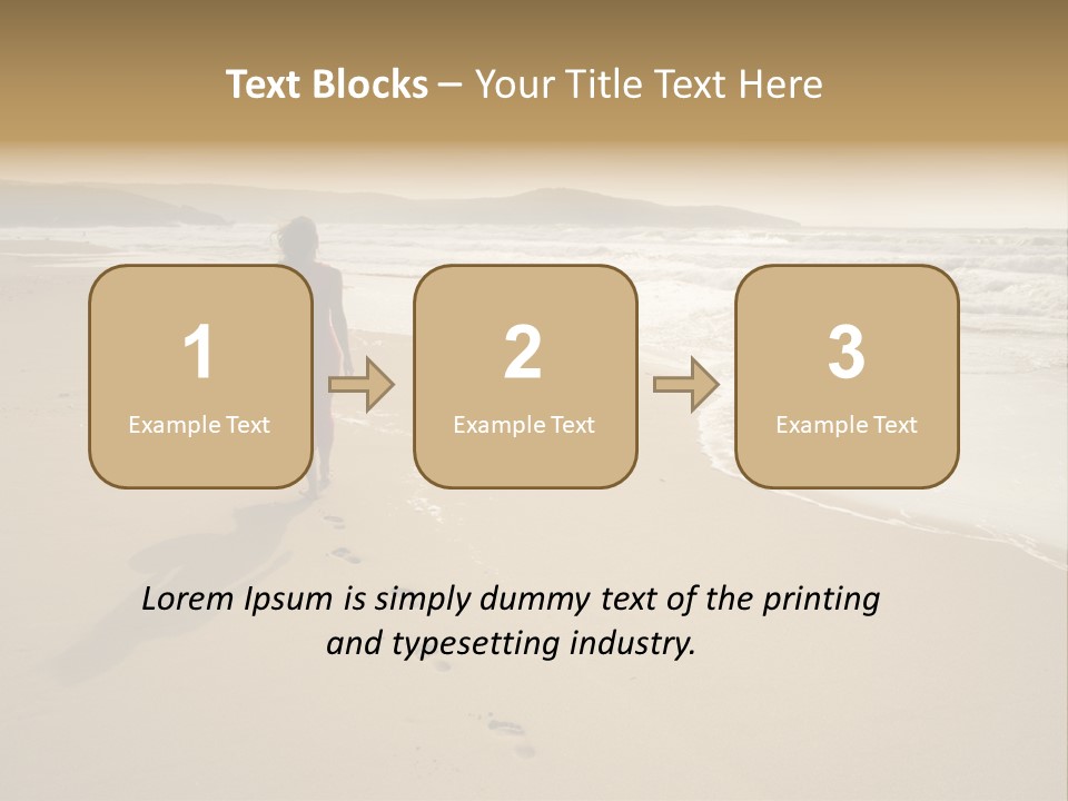 The Girl Walks On The Sand Of The Sea PowerPoint Template