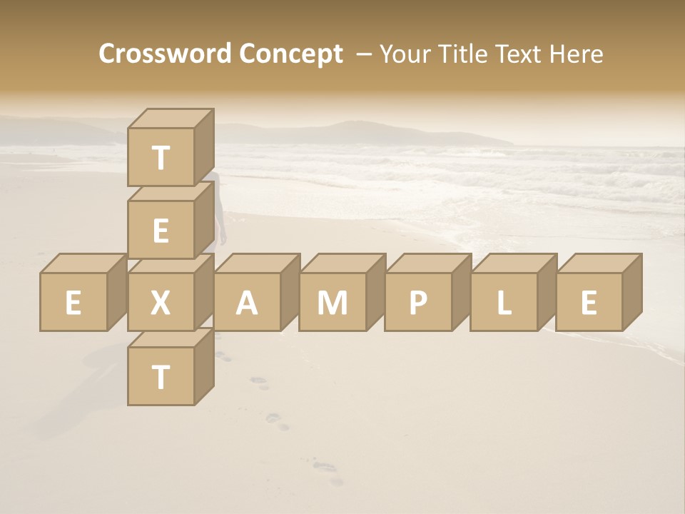 The Girl Walks On The Sand Of The Sea PowerPoint Template