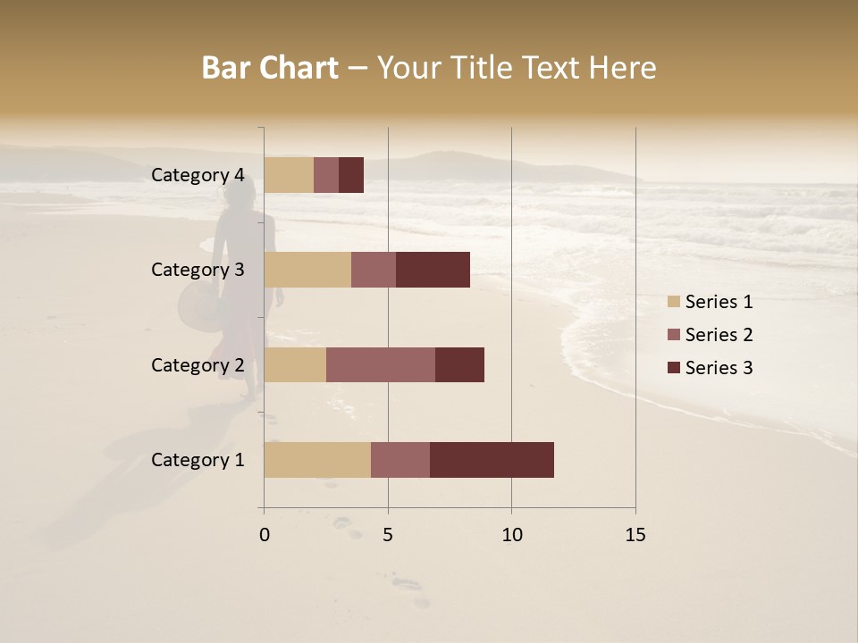 The Girl Walks On The Sand Of The Sea PowerPoint Template