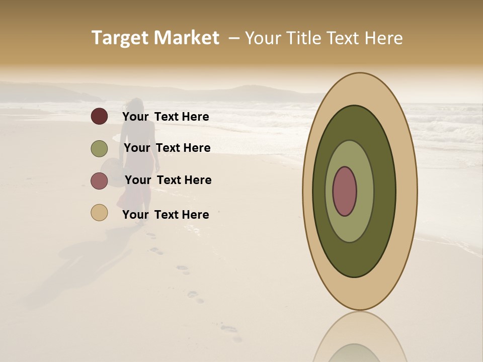 The Girl Walks On The Sand Of The Sea PowerPoint Template