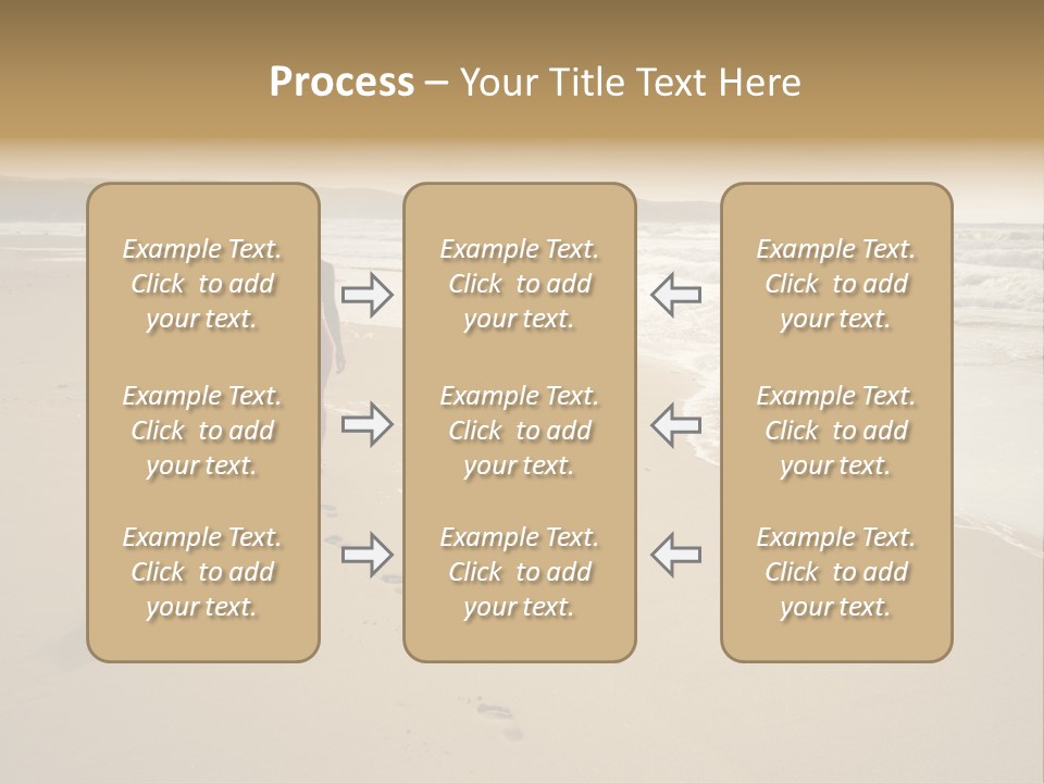 The Girl Walks On The Sand Of The Sea PowerPoint Template