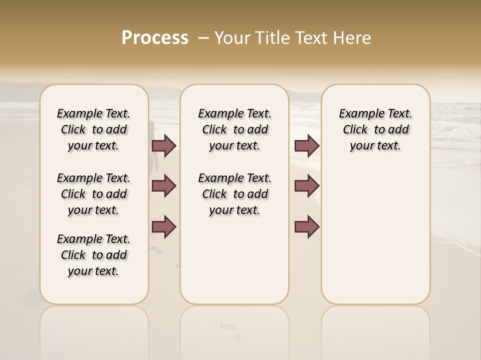 The Girl Walks On The Sand Of The Sea PowerPoint Template
