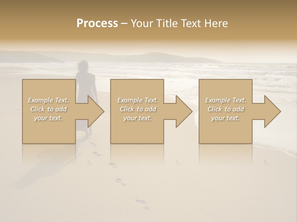 The Girl Walks On The Sand Of The Sea PowerPoint Template