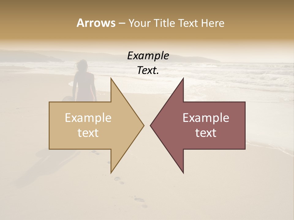 The Girl Walks On The Sand Of The Sea PowerPoint Template