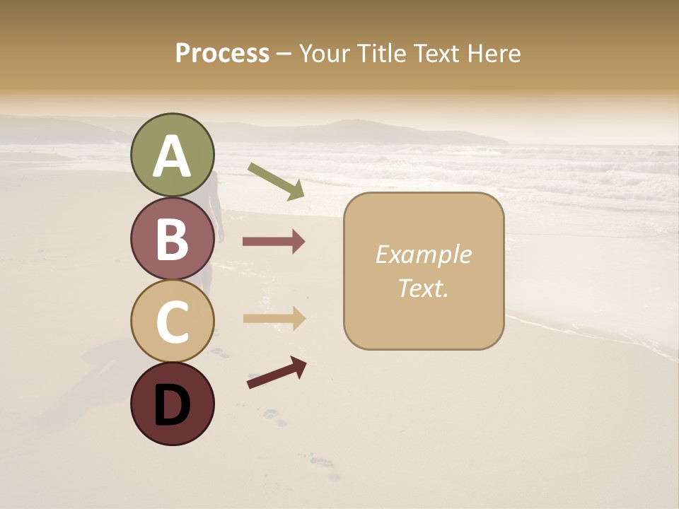 The Girl Walks On The Sand Of The Sea PowerPoint Template