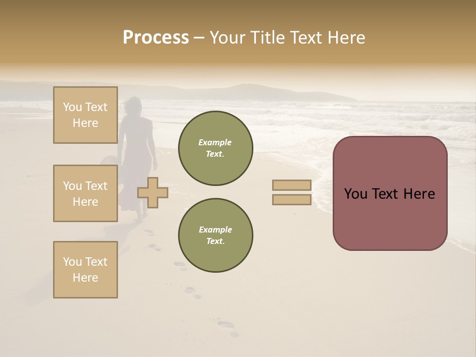 The Girl Walks On The Sand Of The Sea PowerPoint Template