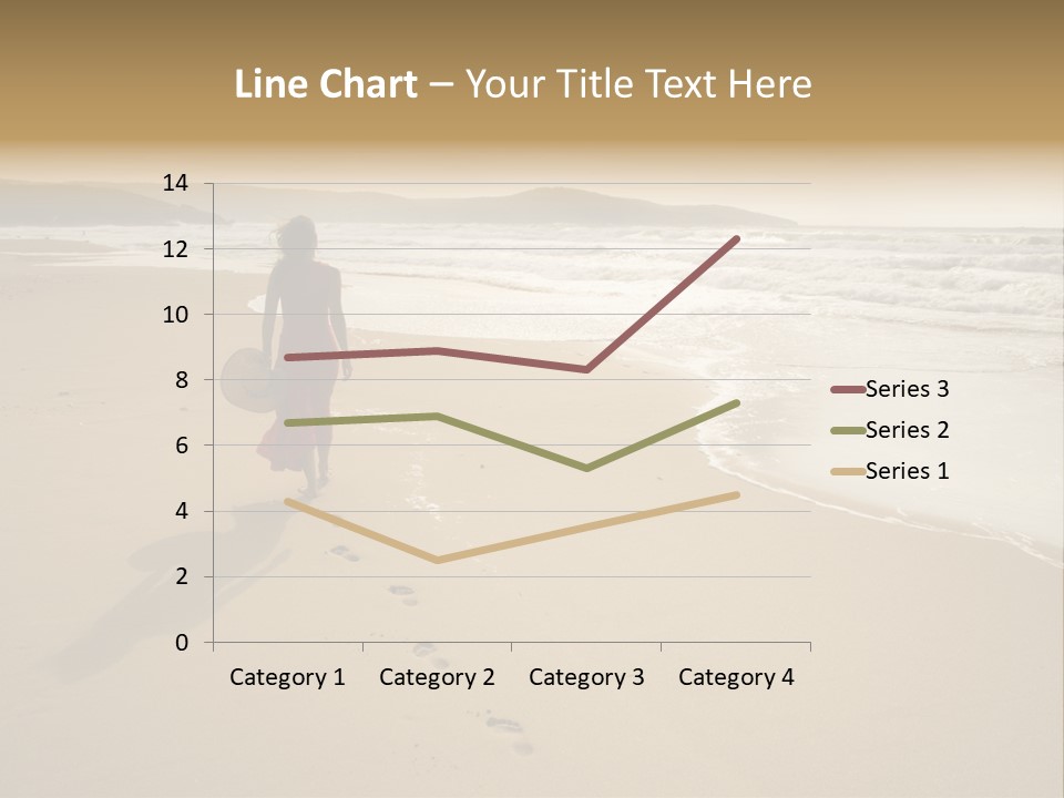 The Girl Walks On The Sand Of The Sea PowerPoint Template