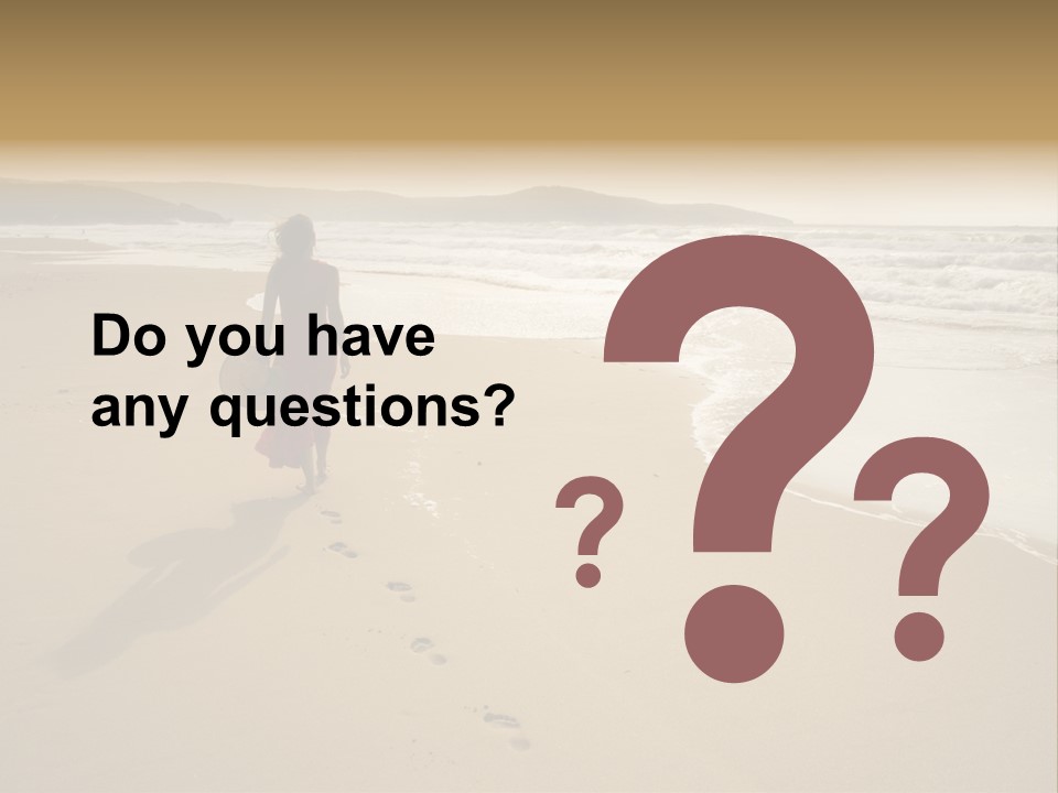 The Girl Walks On The Sand Of The Sea PowerPoint Template