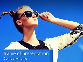 Girl In Sunglasses PowerPoint Template