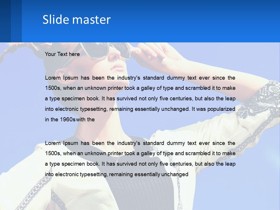 Girl In Sunglasses PowerPoint Template