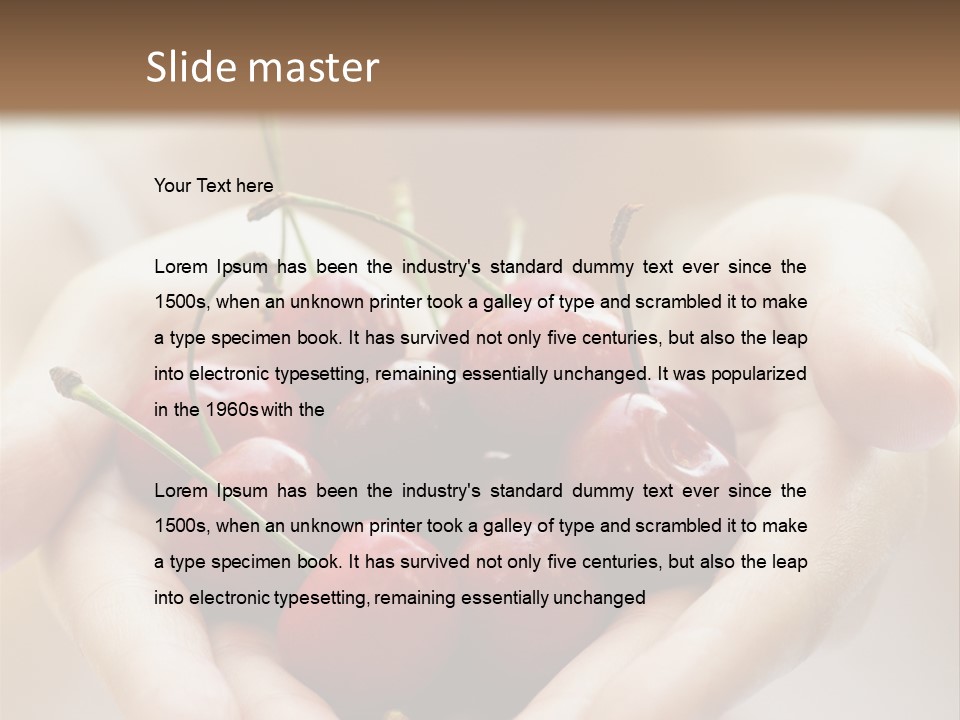 Girl With Cherries PowerPoint Template