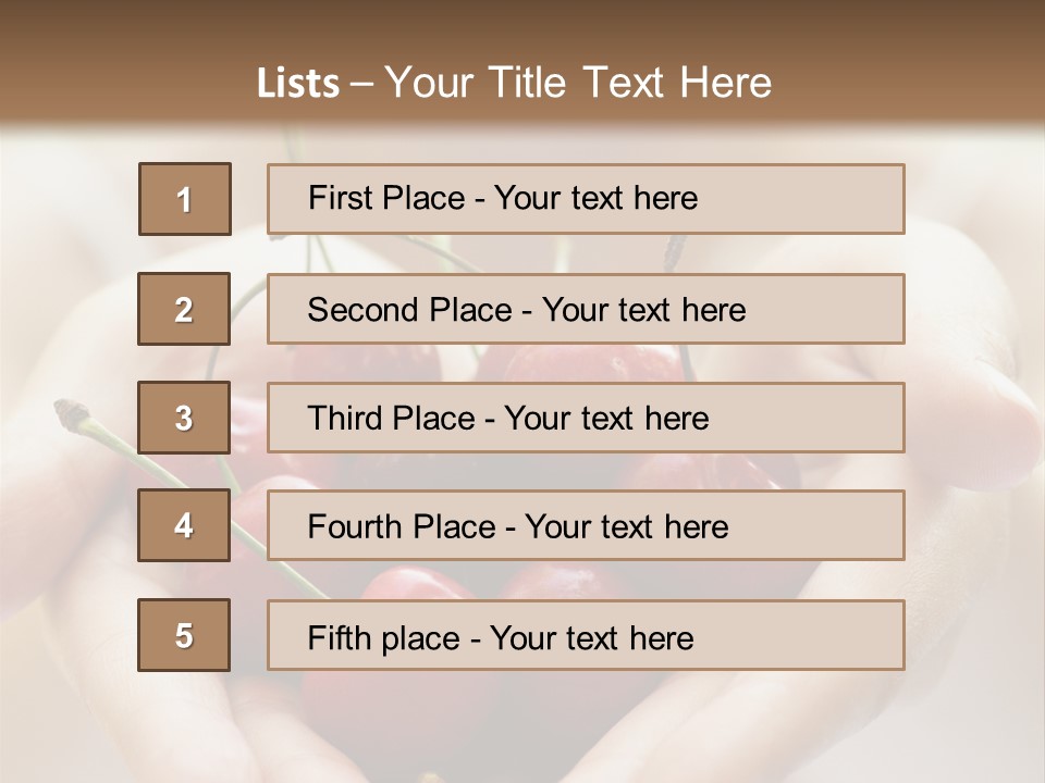 Girl With Cherries PowerPoint Template