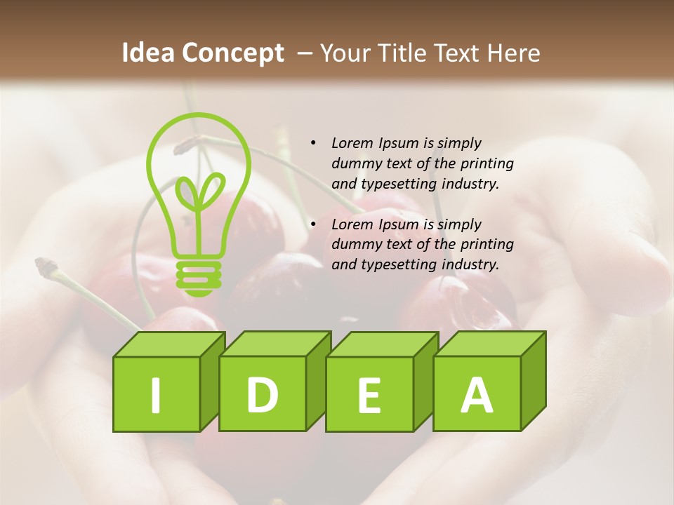 Girl With Cherries PowerPoint Template