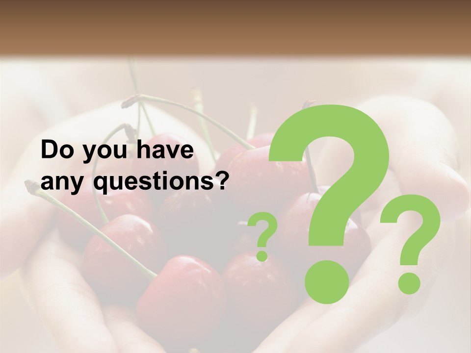 Girl With Cherries PowerPoint Template