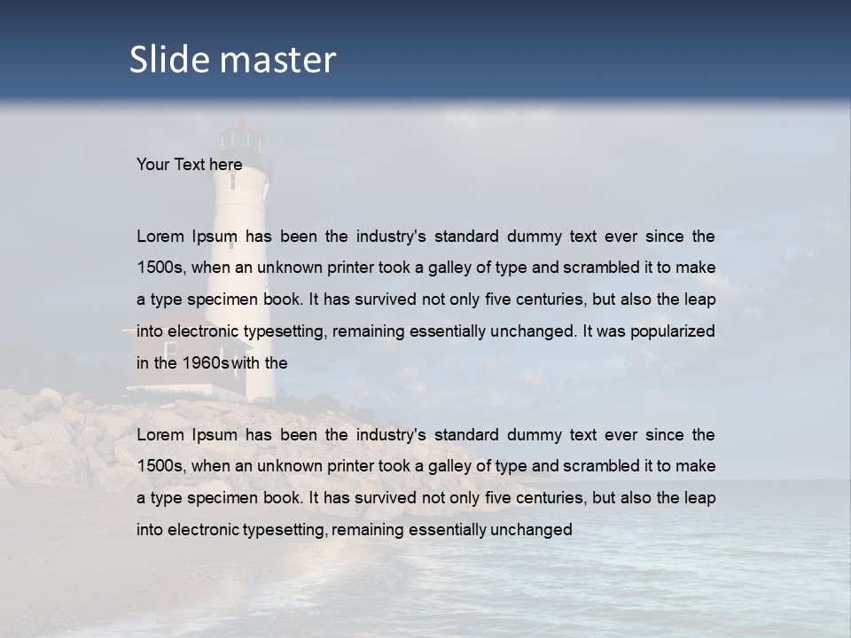 Lighthouse On The Shore PowerPoint Template