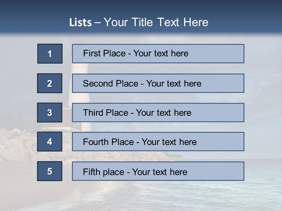 Lighthouse On The Shore PowerPoint Template