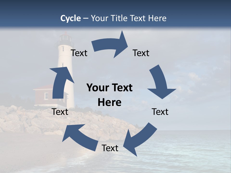 Lighthouse On The Shore PowerPoint Template