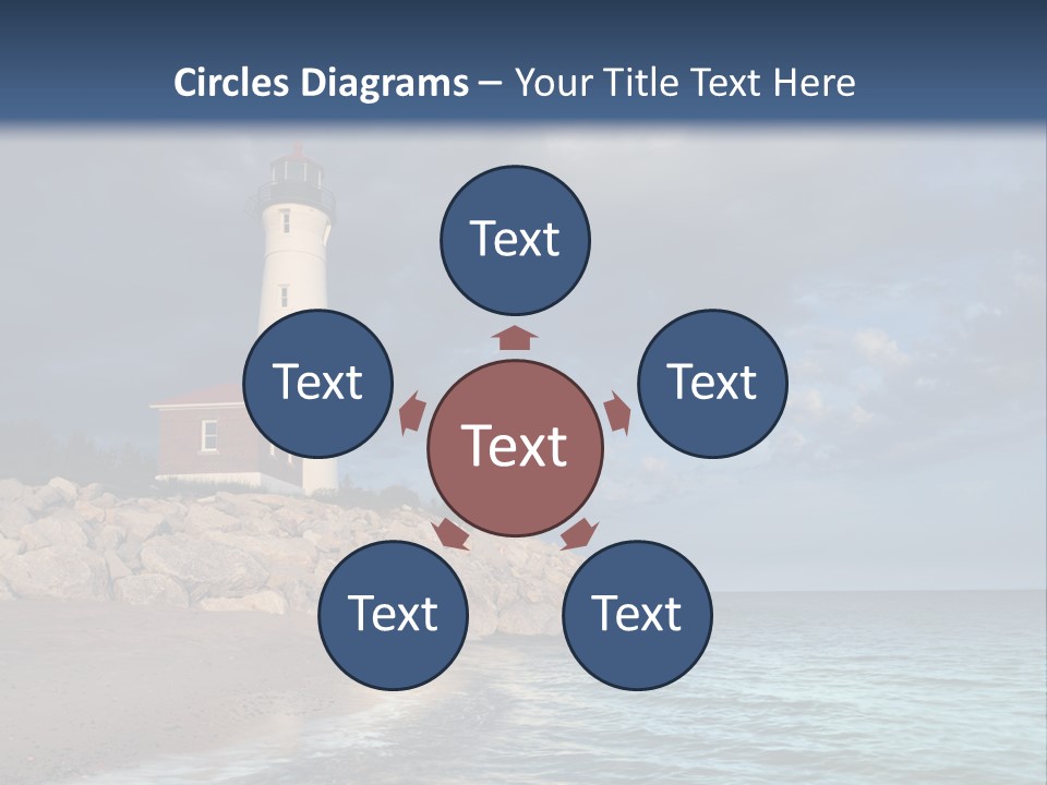 Lighthouse On The Shore PowerPoint Template