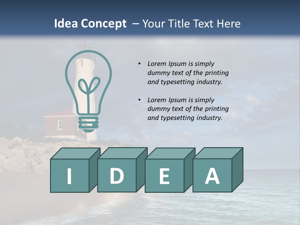 Lighthouse On The Shore PowerPoint Template