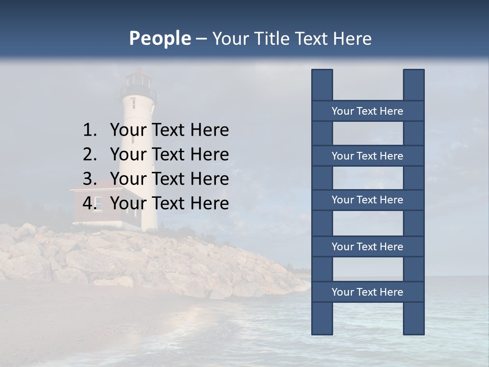 Lighthouse On The Shore PowerPoint Template