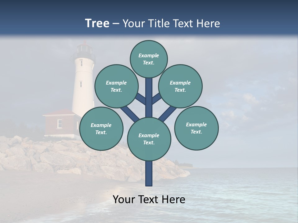 Lighthouse On The Shore PowerPoint Template