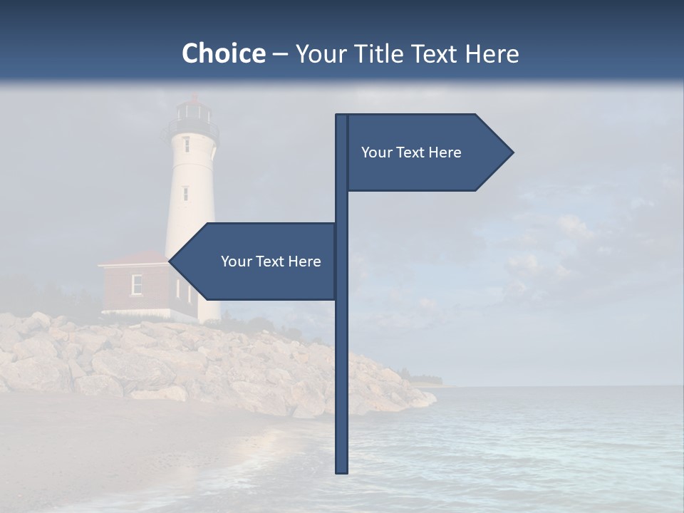 Lighthouse On The Shore PowerPoint Template