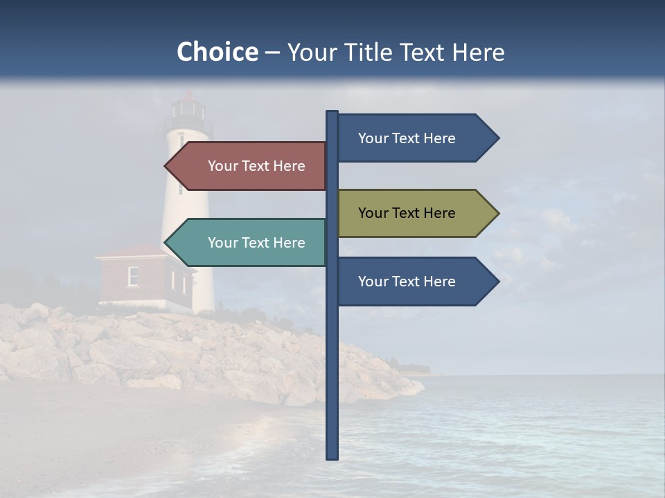 Lighthouse On The Shore PowerPoint Template
