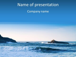 Big Waves On The Shore PowerPoint Template