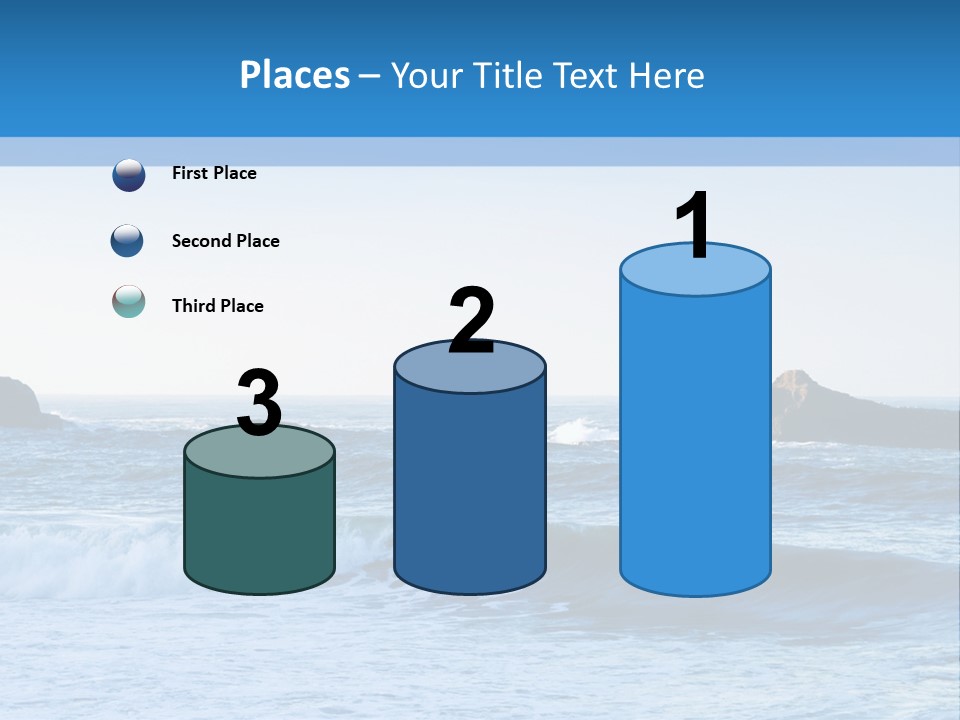 Big Waves On The Shore PowerPoint Template