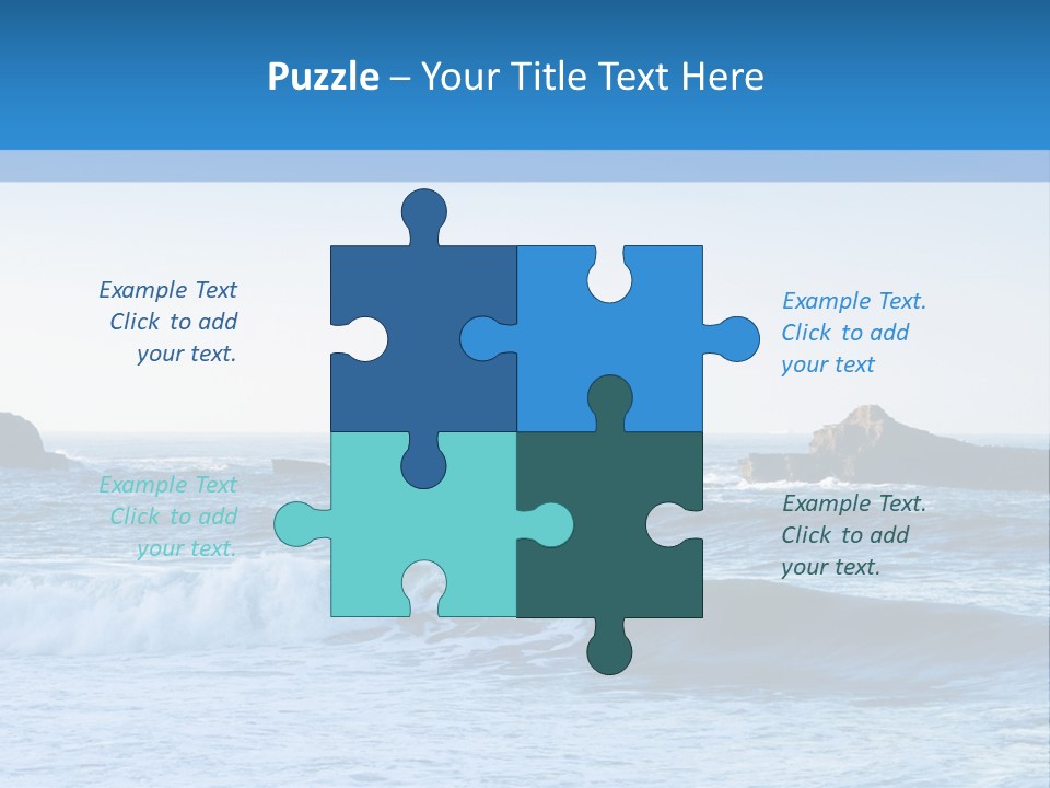 Big Waves On The Shore PowerPoint Template