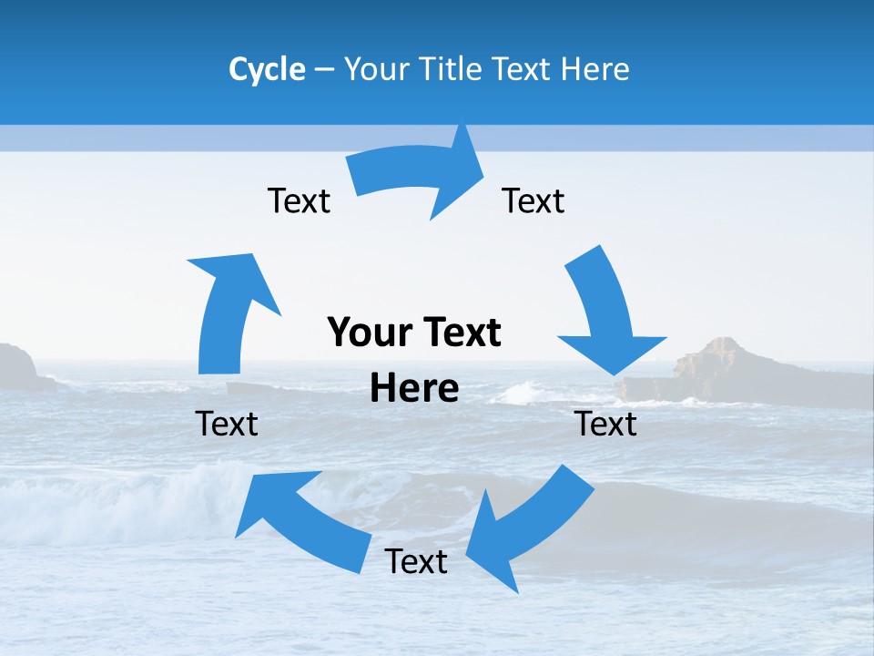 Big Waves On The Shore PowerPoint Template