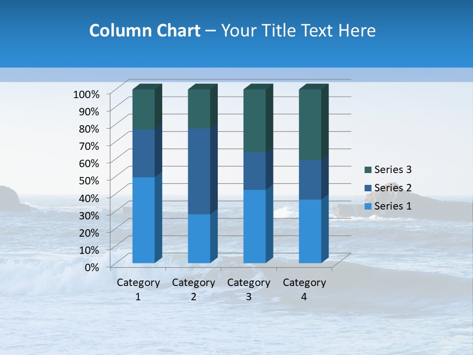 Big Waves On The Shore PowerPoint Template