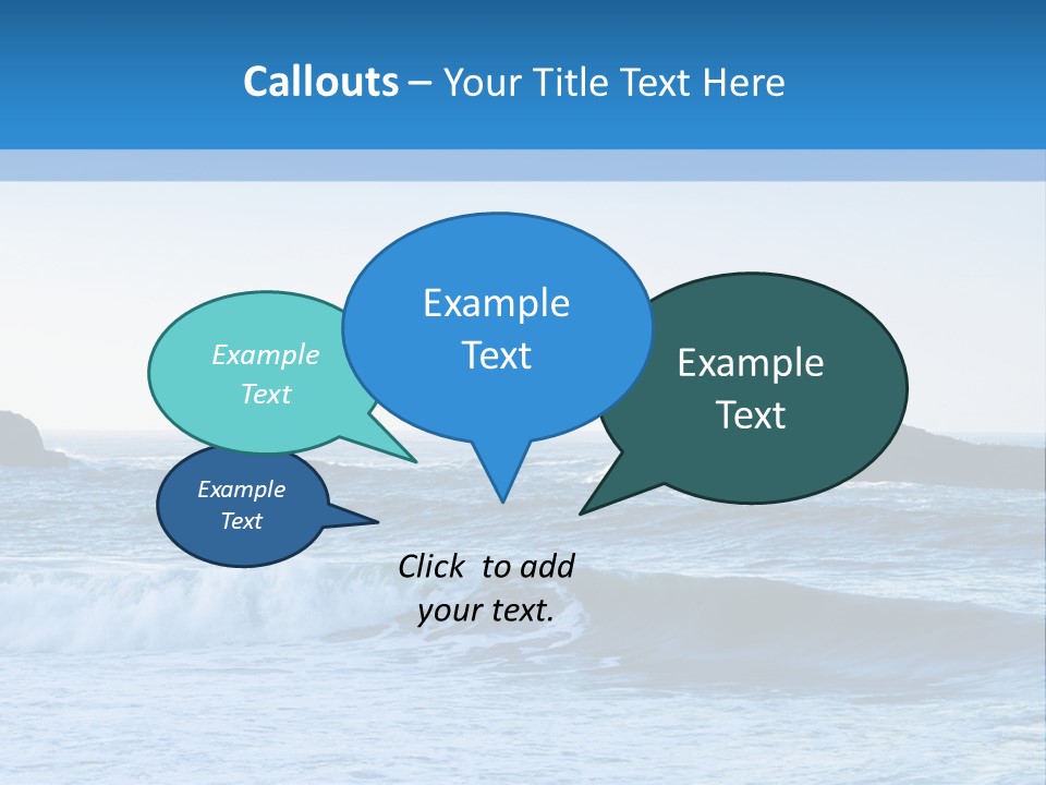 Big Waves On The Shore PowerPoint Template
