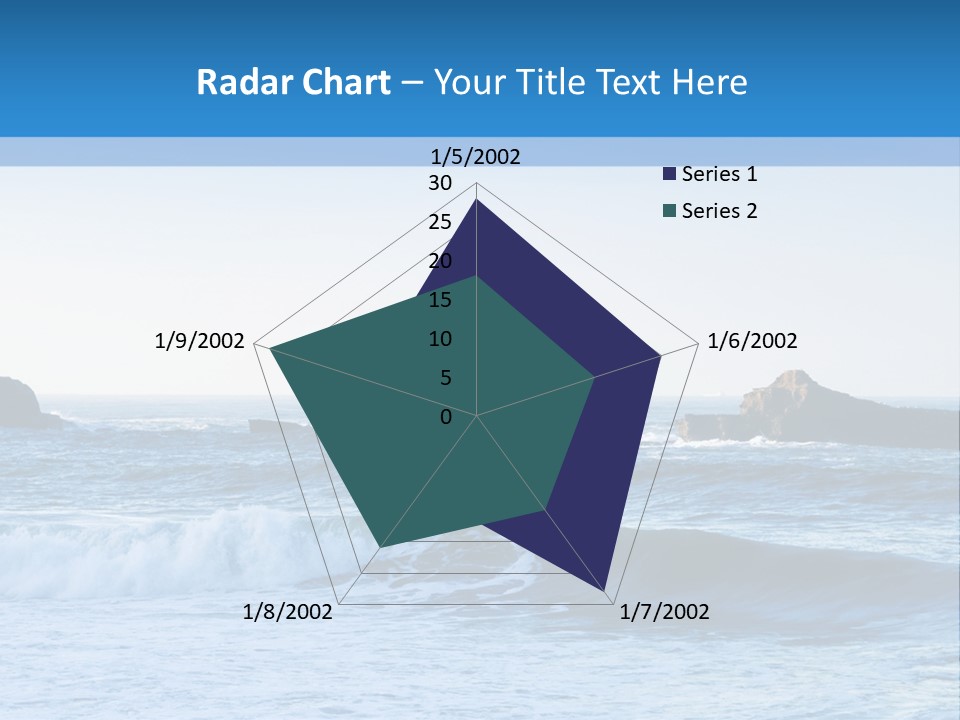 Big Waves On The Shore PowerPoint Template