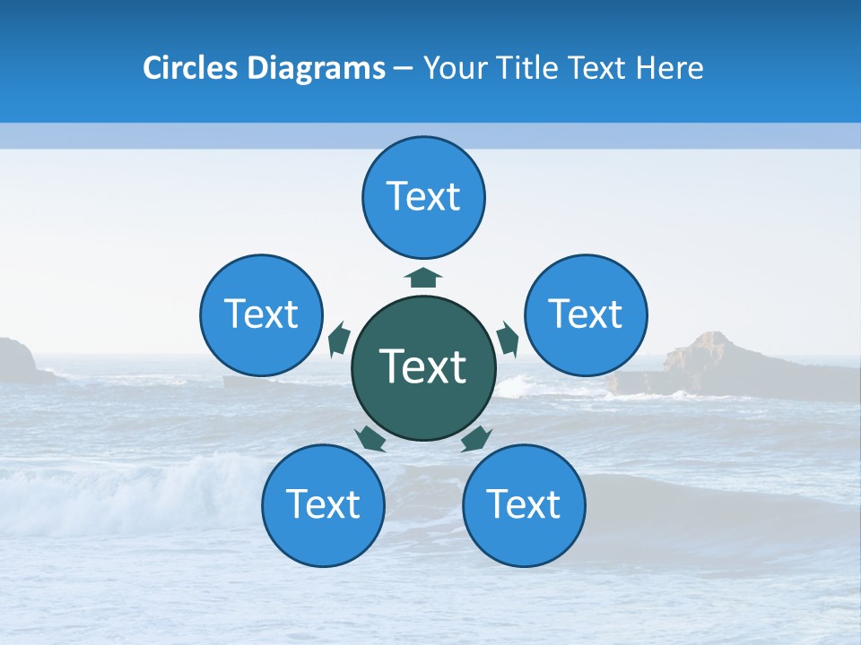 Big Waves On The Shore PowerPoint Template