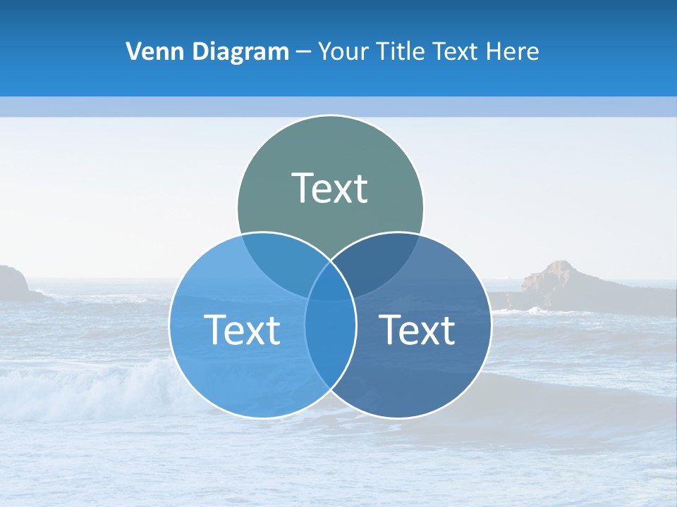 Big Waves On The Shore PowerPoint Template