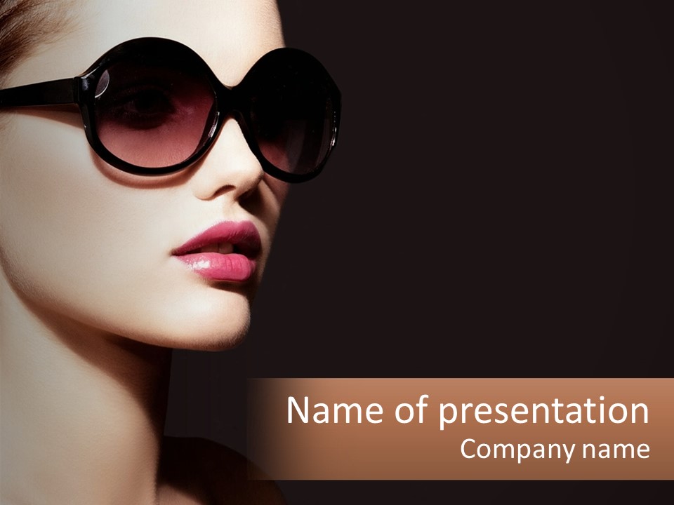 Girl In Sunglasses PowerPoint Template