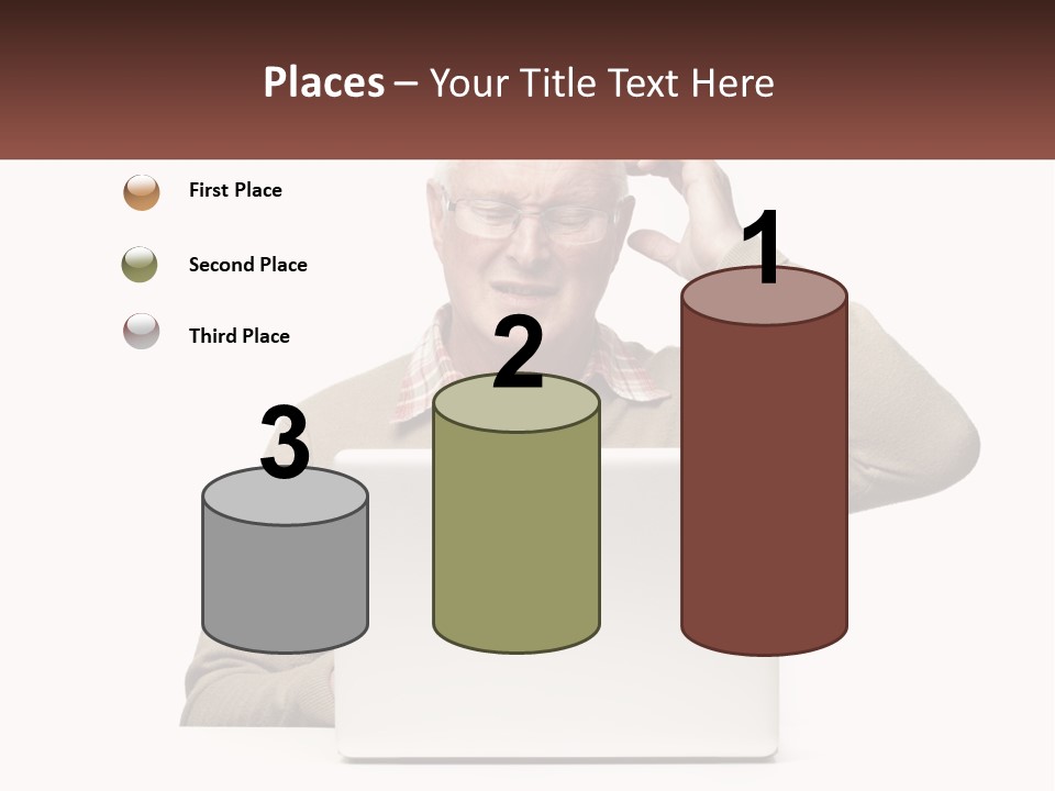 Grandfather At The Laptop PowerPoint Template