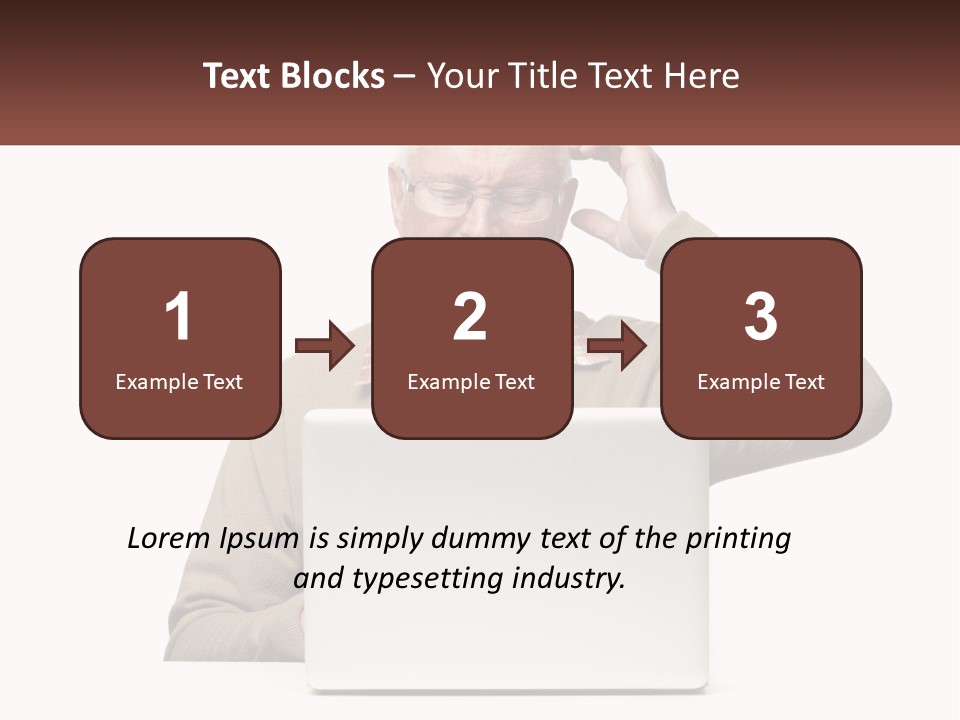 Grandfather At The Laptop PowerPoint Template