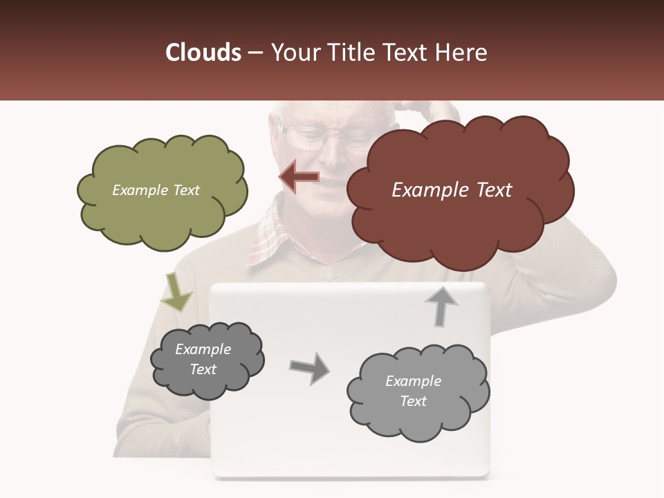 Grandfather At The Laptop PowerPoint Template