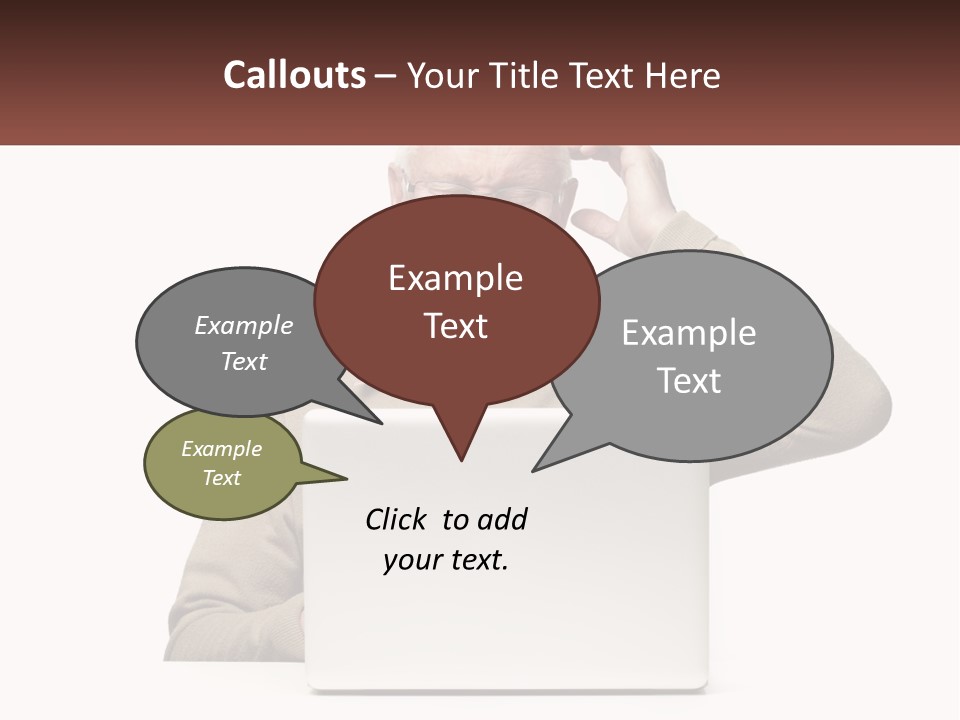 Grandfather At The Laptop PowerPoint Template