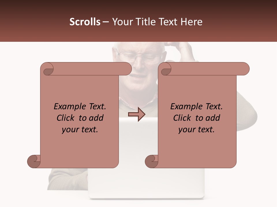 Grandfather At The Laptop PowerPoint Template